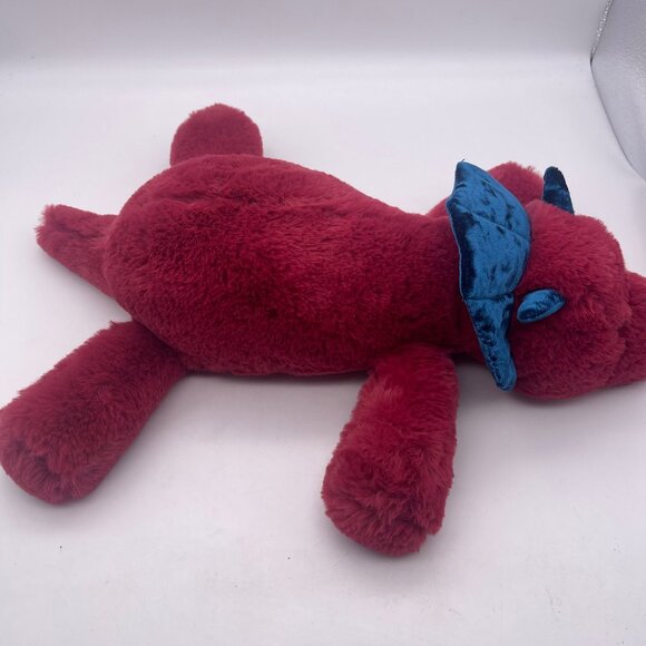 Aurora Snoozles Red Triceratops 18" Dinosaur Plush Blue Frill, Horns Soft Floppy - Picture 3 of 7